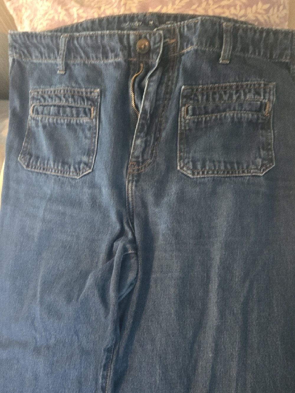 Old Navy Dark Blue Wide-Leg Denim Jeans - Picture 2 of 3